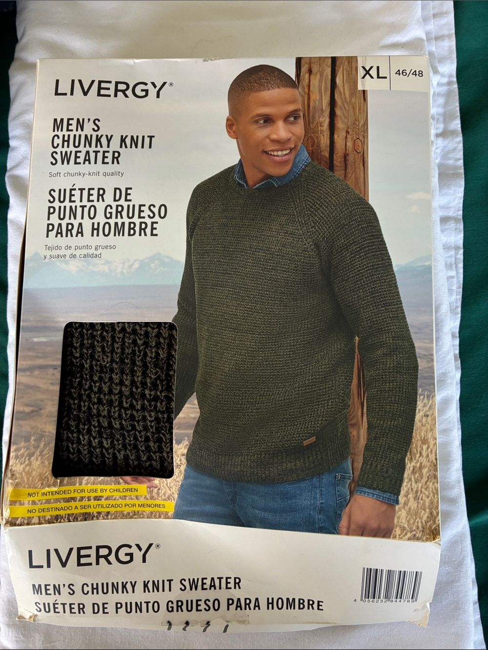 Men’s Chunky Knit Sweater - Olive Green